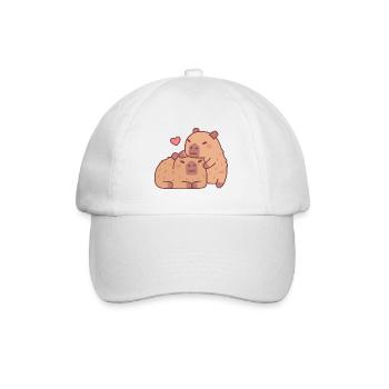 Câlins mignons Capybara Saint-Valentin - Casquette classique - blanc/blanc - Devant