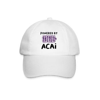 Powered by Acai - Acai Beere Superfood Vegan lila - Baseballkappe - Weiß/Weiß - Vorne