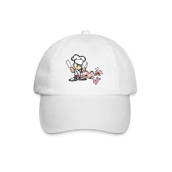 Lustiger Koch-Schluck - Baseballkappe - Weiß/Weiß - Vorne