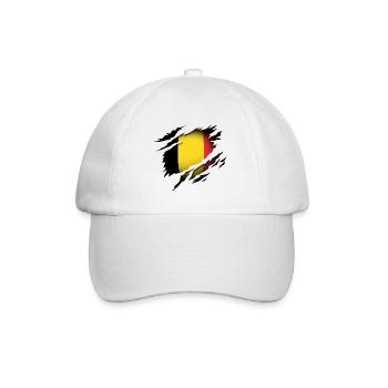 Belgien im Herzen - Baseballkappe - Weiß/Weiß - Vorne