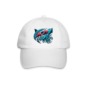 Requin Vs Poulpe Drôles D’animaux - Casquette classique - blanc/blanc - Devant