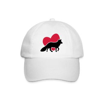 Herz Fuchs - Heart Fox - coeur renard - Baseball Cap - white/white - Front