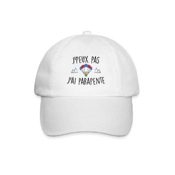 J'peux pas j'ai parapente - Casquette classique - blanc/blanc - Devant