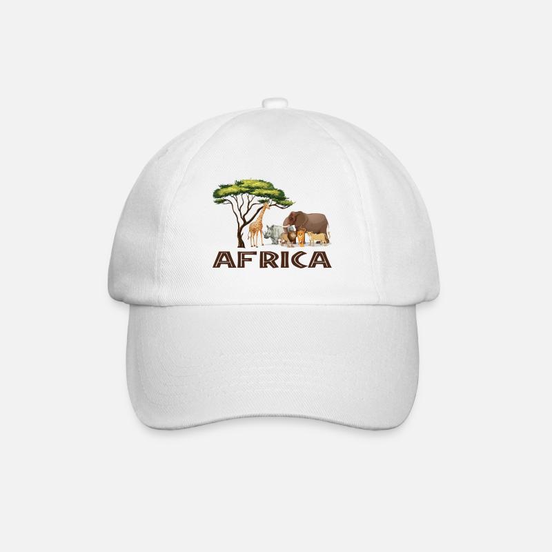Afrika Grafik - Baseballkappe - Weiß/Weiß