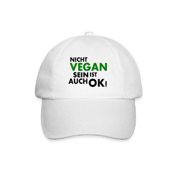 Nicht vegan sein ist auch ok - Baseballkappe - Weiß/Weiß - Vorne