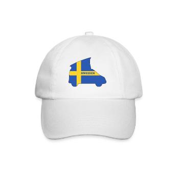 Sweden Campingbus Kontur - Baseballkappe - Weiß/Weiß - Vorne