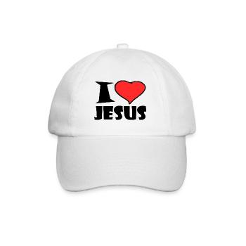 I Love Jesus - Baseballkappe - Weiß/Weiß - Vorne