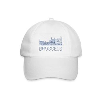 Dessin à la plume Bruxelles - Casquette classique - blanc/blanc - Devant