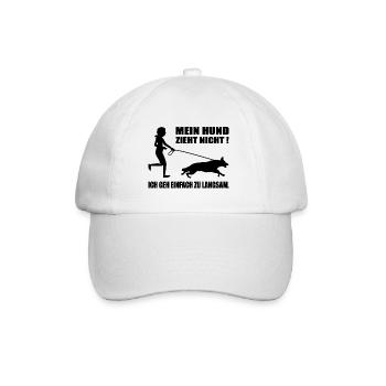 Hundehalter Mein Hund Zieht lustige Geschenkidee - Baseballkappe - Weiß/Weiß - Vorne