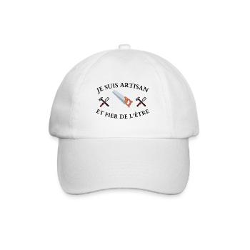 JE SUIS ARTISAN ET FIER DE L'ETRE - Casquette classique - blanc/blanc - Devant