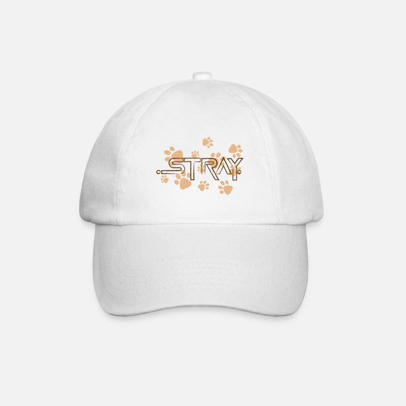 The Cat Stray - Baseball Cap - white/white