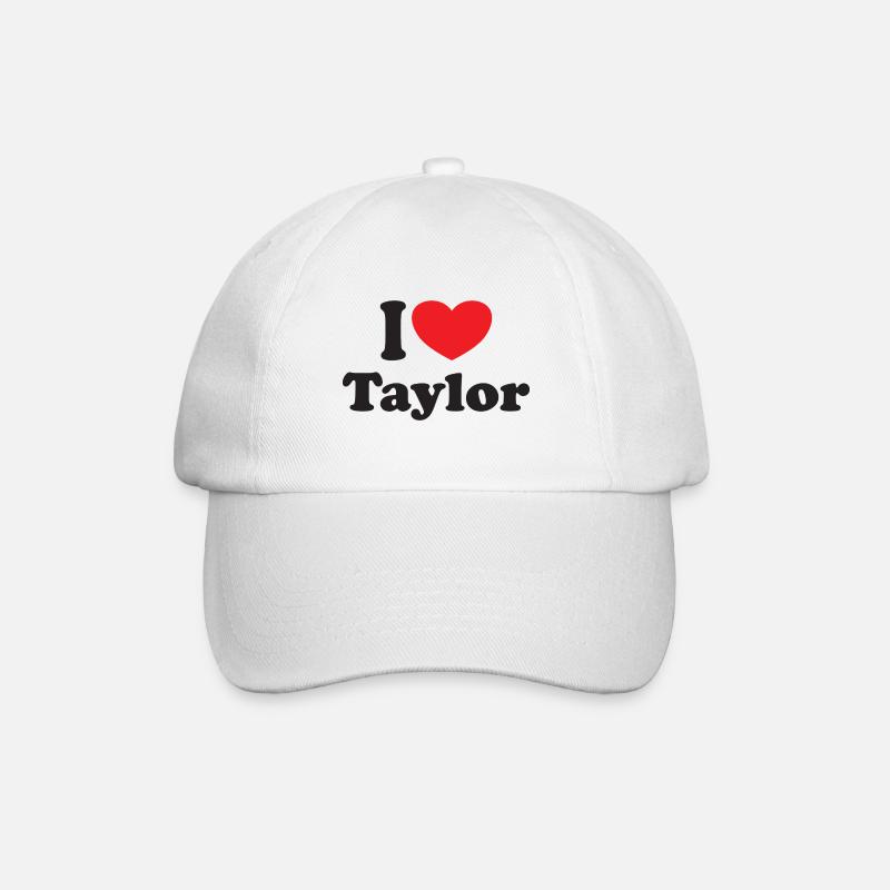I Love Taylor - Baseballkappe - Weiß/Weiß