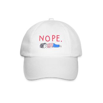 Nope Lustige Grafik Nope - Baseballkappe - Weiß/Weiß - Vorne