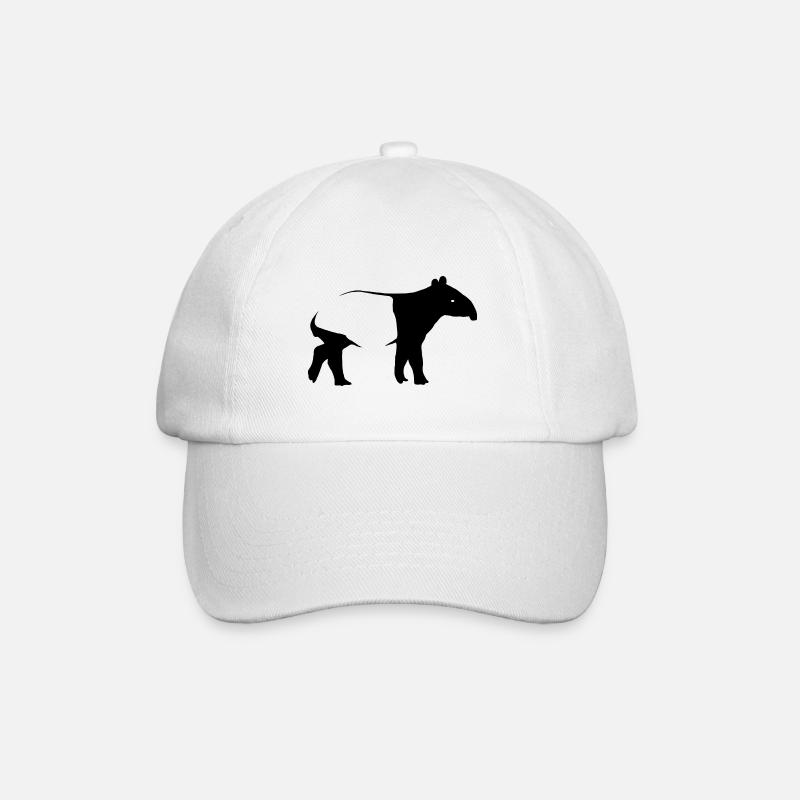 Schabracken Tapir Silhoutte exotisch Tier Geschenk - Baseballkappe - Weiß/Weiß