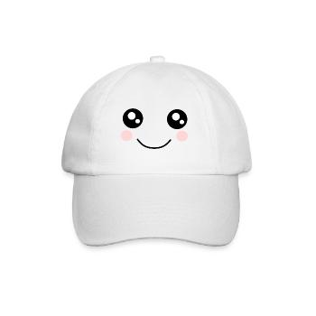 Kawaii, eyes, face - Baseball Cap - white/white - Front