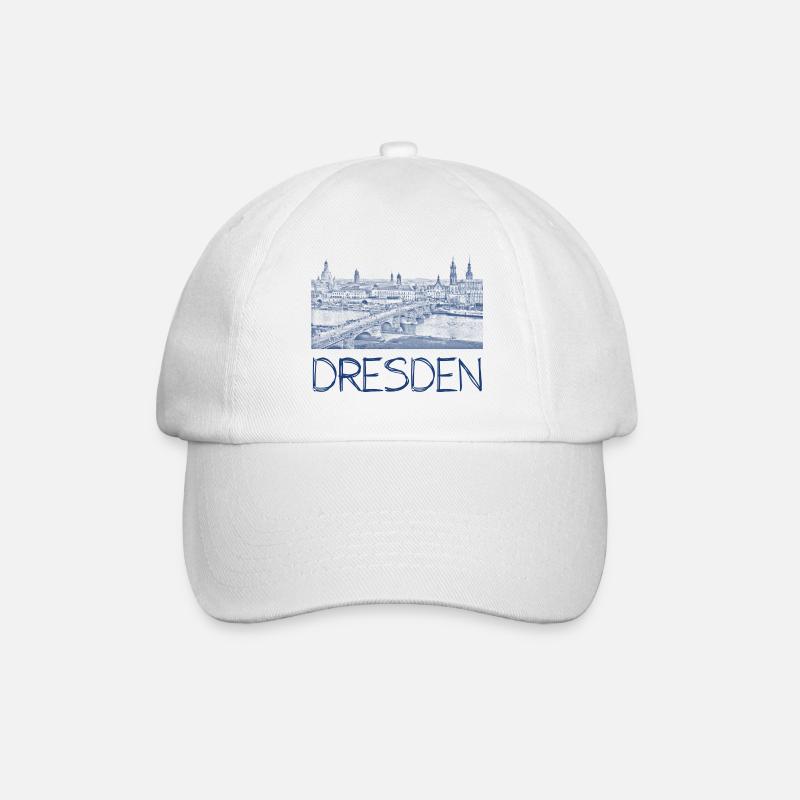 Kulizeichnung Dresden - Baseballkappe - Weiß/Weiß