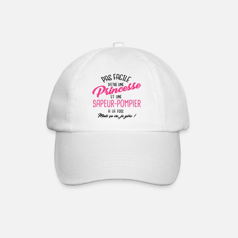 Princesse et sapeur-pompier - Casquette classique - blanc/blanc