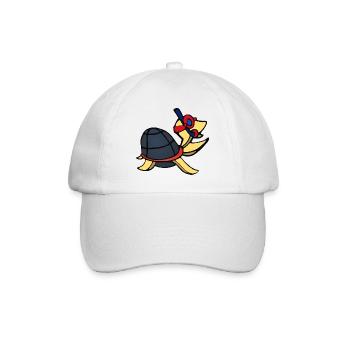 Tortue avec lunettes de plongée et tuba - Casquette classique - blanc/blanc - Devant