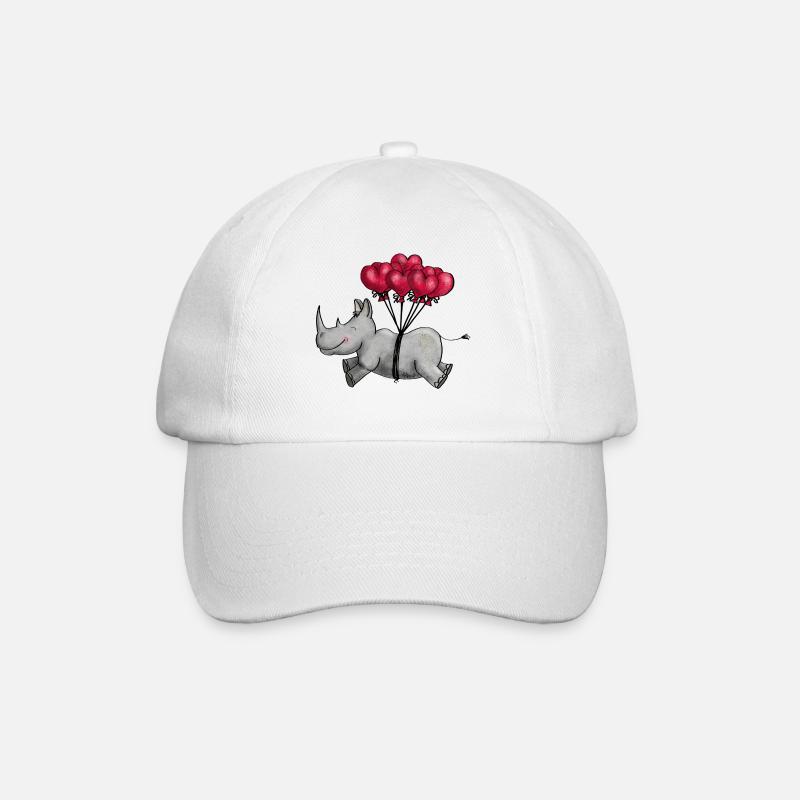 Fliegendes Nashorn - Baseballkappe - Weiß/Weiß