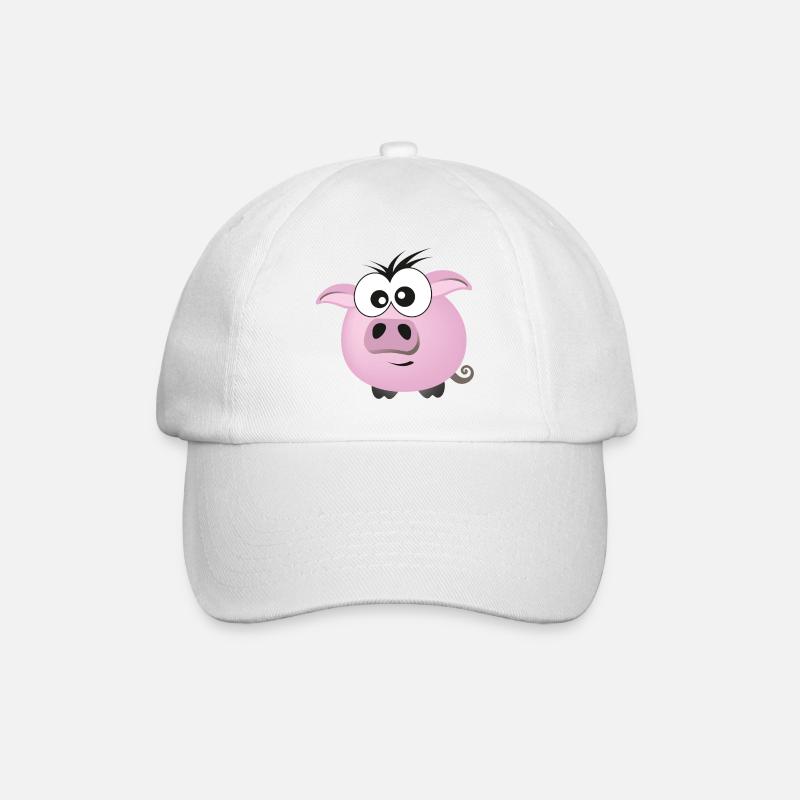 Schweinchen - Baseballkappe - Weiß/Weiß