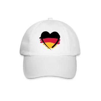 Deutschland Herz | German Heart | Art - Baseball Cap - white/white - Front