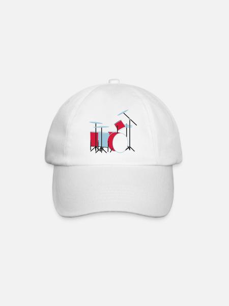 coloured_drums - Baseballkappe - Weiß/Weiß