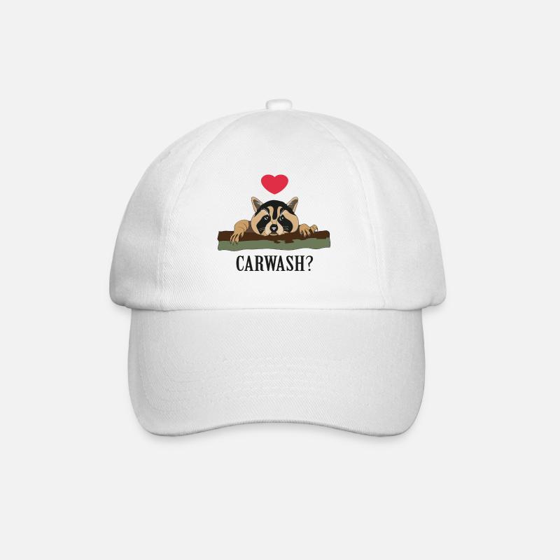 racoon - Baseball Cap - white/white