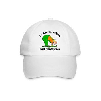 Im Garten wühlen heißt Freude fühlen - Baseballkappe - Weiß/Weiß - Vorne