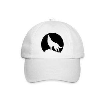 Wolf - Mond - Baseballkappe - Weiß/Weiß - Vorne
