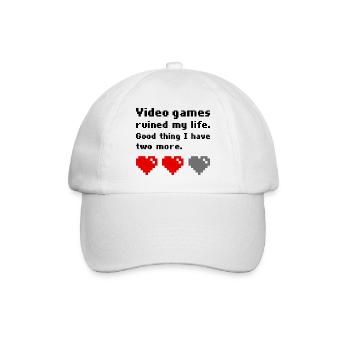Video games ruined my life - Baseball Cap - white/white - Front