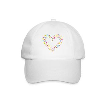Blumen-Herz - Baseballkappe - Weiß/Weiß - Vorne