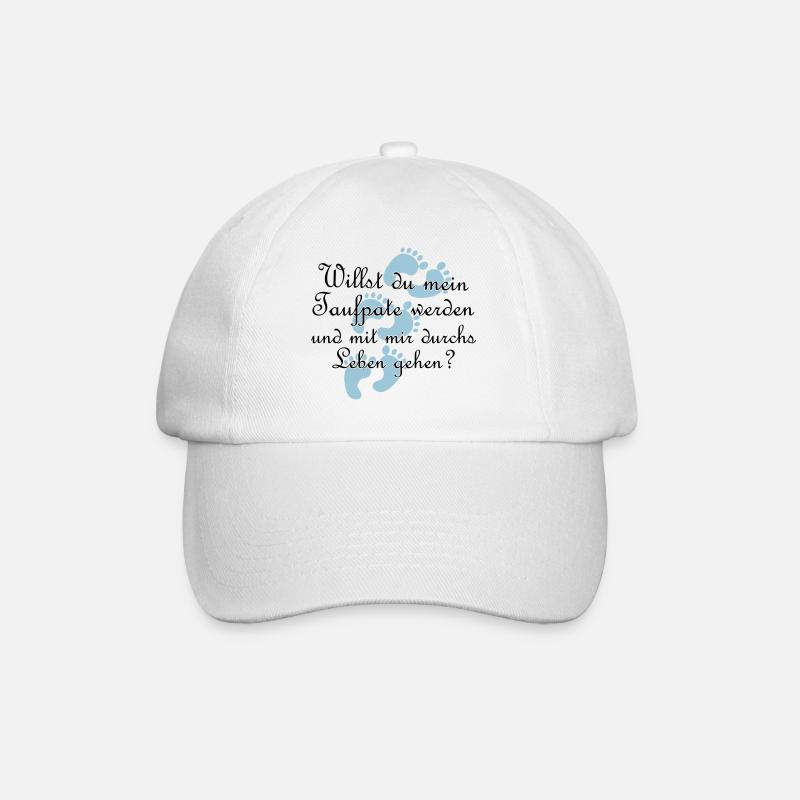 Taufpate Pate Gedi Farbe frei wählbar Geschenk - Baseballkappe - Weiß/Weiß