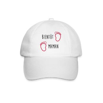 Bientôt Maman / Bébé / Naissance / Enceinte / Baby - Casquette classique - blanc/blanc - Devant