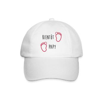 Bientôt Papy / Grand Pere / Naissance / Bébé - Casquette classique - blanc/blanc - Devant