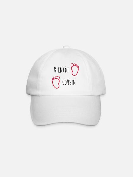 Bientôt Cousin / Cousine / Bébé / Naissance / Baby - Casquette classique - blanc/blanc