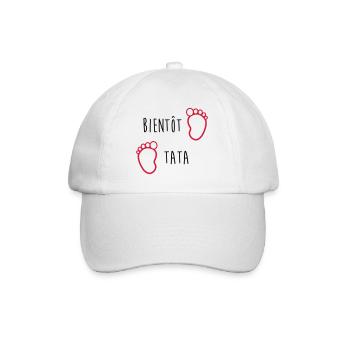 Tante / Tata / Marraine / Oncle / Nourrice / Bébé - Casquette classique - blanc/blanc - Devant