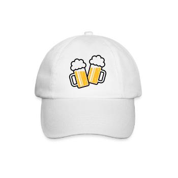 2 Clinking Beer Glasses For A Cheer! (2C) - Baseball Cap - white/white - Front