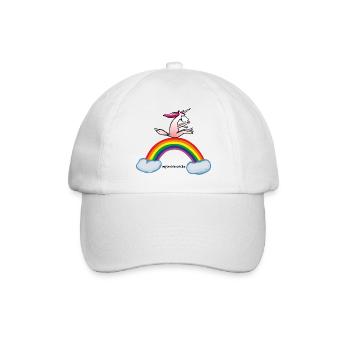 Unicorn on rainbow - Baseball Cap - white/white - Front