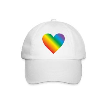 Lgbt Regenbogen Herz - Baseballkappe - Weiß/Weiß - Vorne