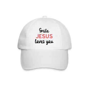 Jésus aime, cadeau, Jésus, foi, Dieu - Casquette classique - blanc/blanc - Devant