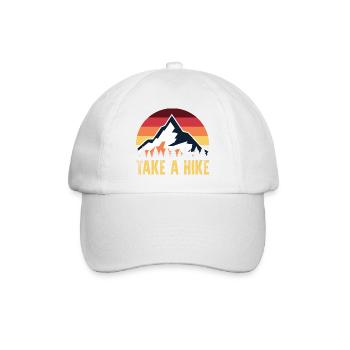 Take a Hike: Retro Mountain Sunset - Baseball Cap - white/white - Front