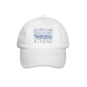 dessin au stylo athènes - Casquette classique - blanc/blanc - Devant