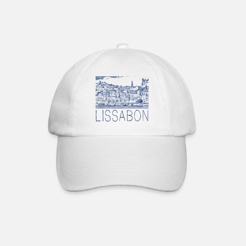 pen drawing Lissabon - Baseball Cap - white/white