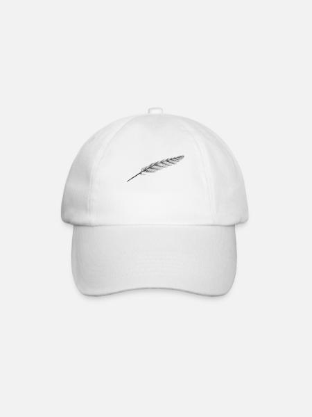 Feather of course - Baseball Cap - white/white