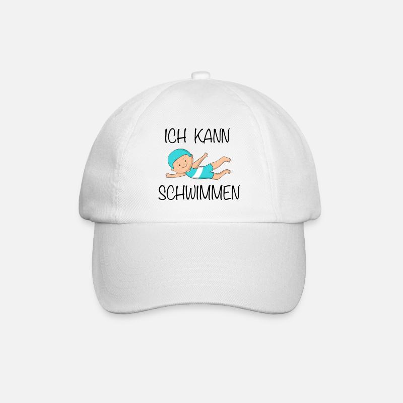 Ich kann schwimmen - Baseballkappe - Weiß/Weiß