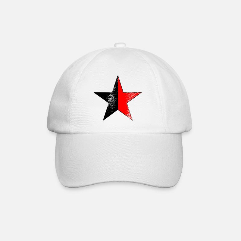 Étoile noir-rouge - Casquette classique - blanc/blanc