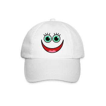 Funny face eyes design - Baseball Cap - white/white - Front