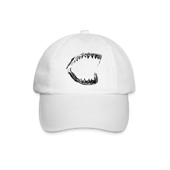 Giant vector shark bit - Baseball Cap - white/white - Front