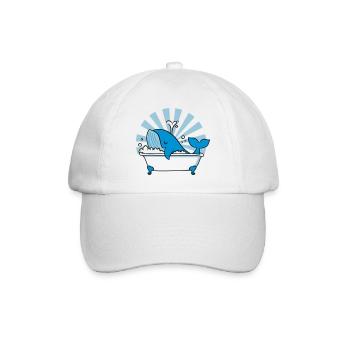 Baleine dans la baignoire – Funny Ocean Design - Casquette classique - blanc/blanc - Devant