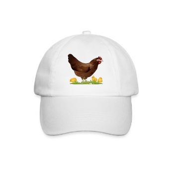 poulet brun avec poussins fraîchement éclos - Casquette classique - blanc/blanc - Devant
